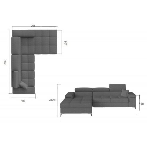 Corner sofa bed RICHARD in STOCK